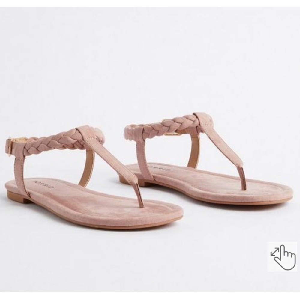 Torrid Braided T-Strap Sandal (WW) Size 11 Wide NWT